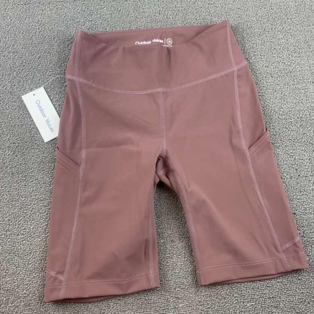 Outdoor Voices Women's Pink Biker‎ Zoom 8" Short XS Deep Taupe Size XS NWT